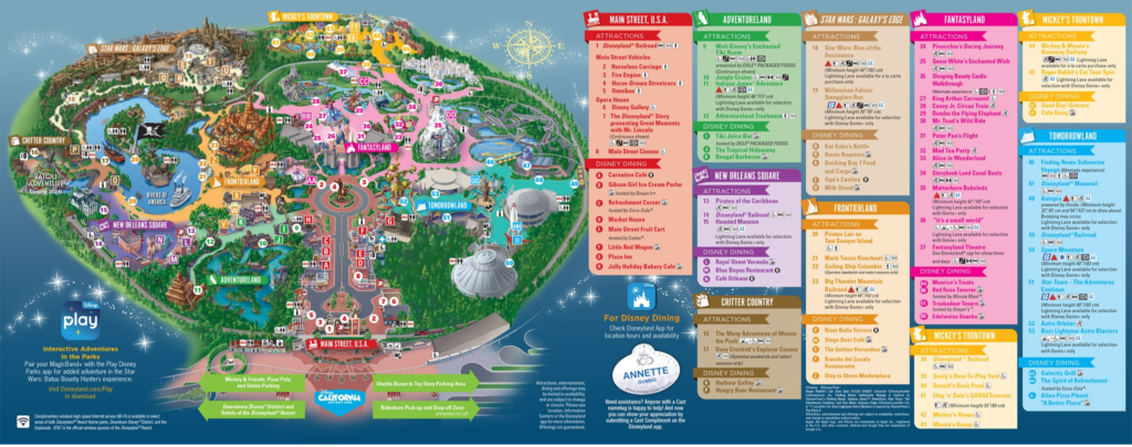 mapa dineyland park 2023 Disneyland California