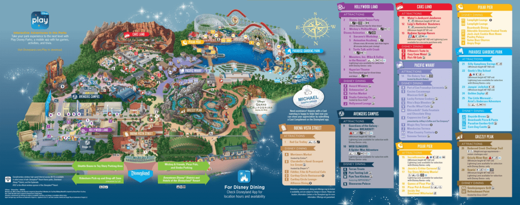 mapa disney california adventures park 2023 Disneyland California